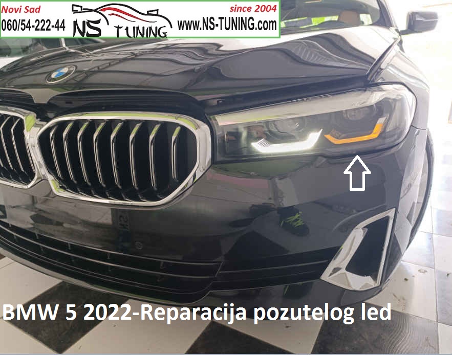 bmw 5 g30 lci 2021 2022 2013 led far reparacija pozutelo led dnevno svetlo servis farova novi sad ns tuning